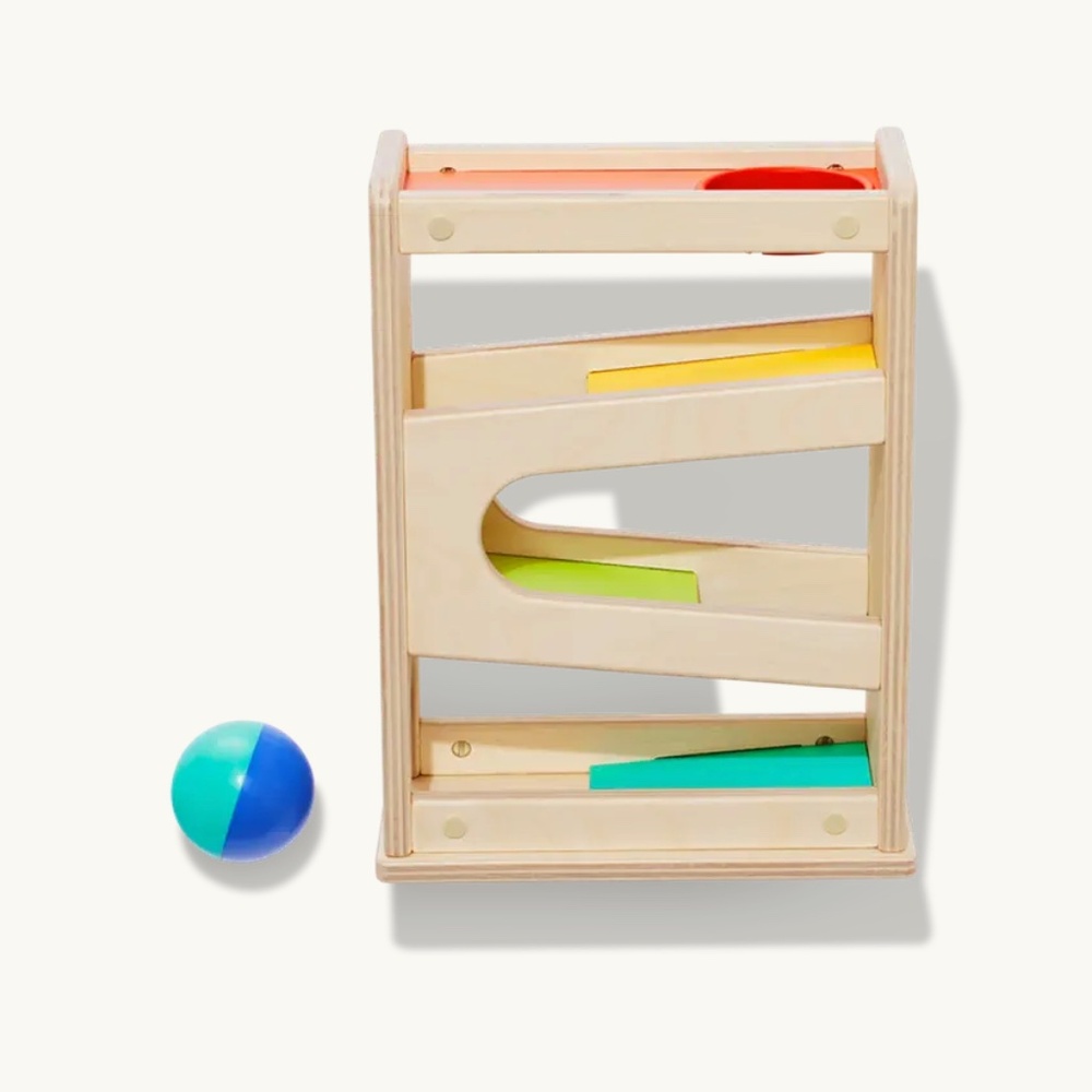 NWT Lovevery Wooden Drop & Roll Ramp With Ball (From Toddler Movement Mini Kit) - Picture 2 of 15